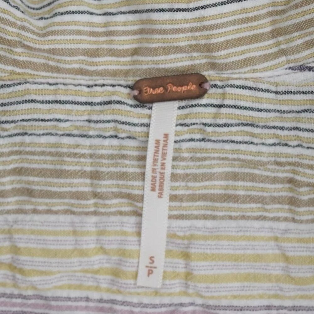 FREE PEOPLE HIGH TIDE PURPLE STRIPED OVERSIZED SHIRT - Picture 8 of 9